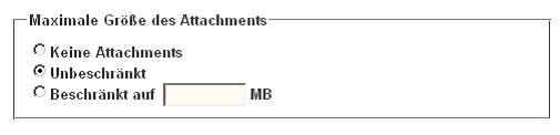 Discussion forums: maximal size of attachments