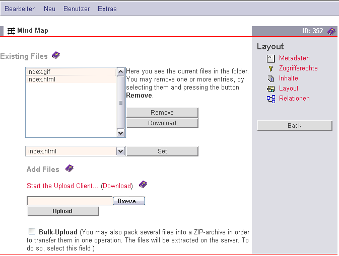 Setting of the HTML file for representation